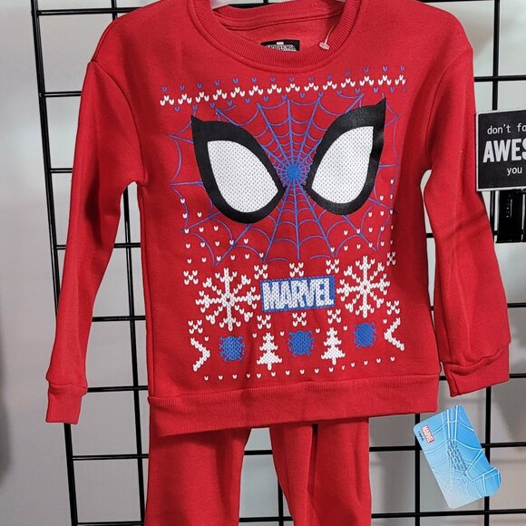 Marvel Spiderman Kids Holiday Pajama Set - Red (Size 4) - Picture 1 of 8